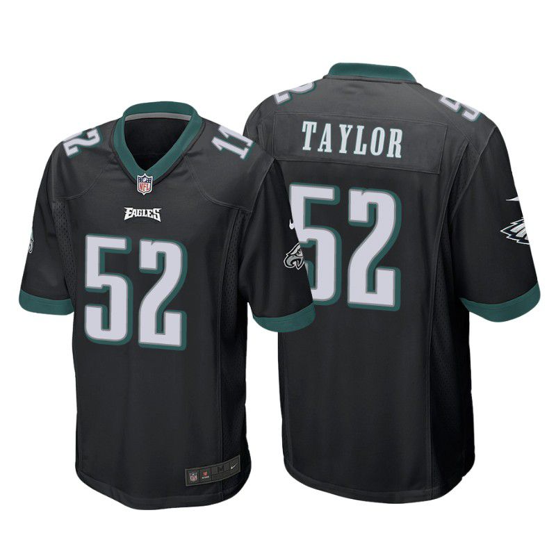 Men Philadelphia Eagles 52 Davion Taylor Nike Black Game NFL Jersey